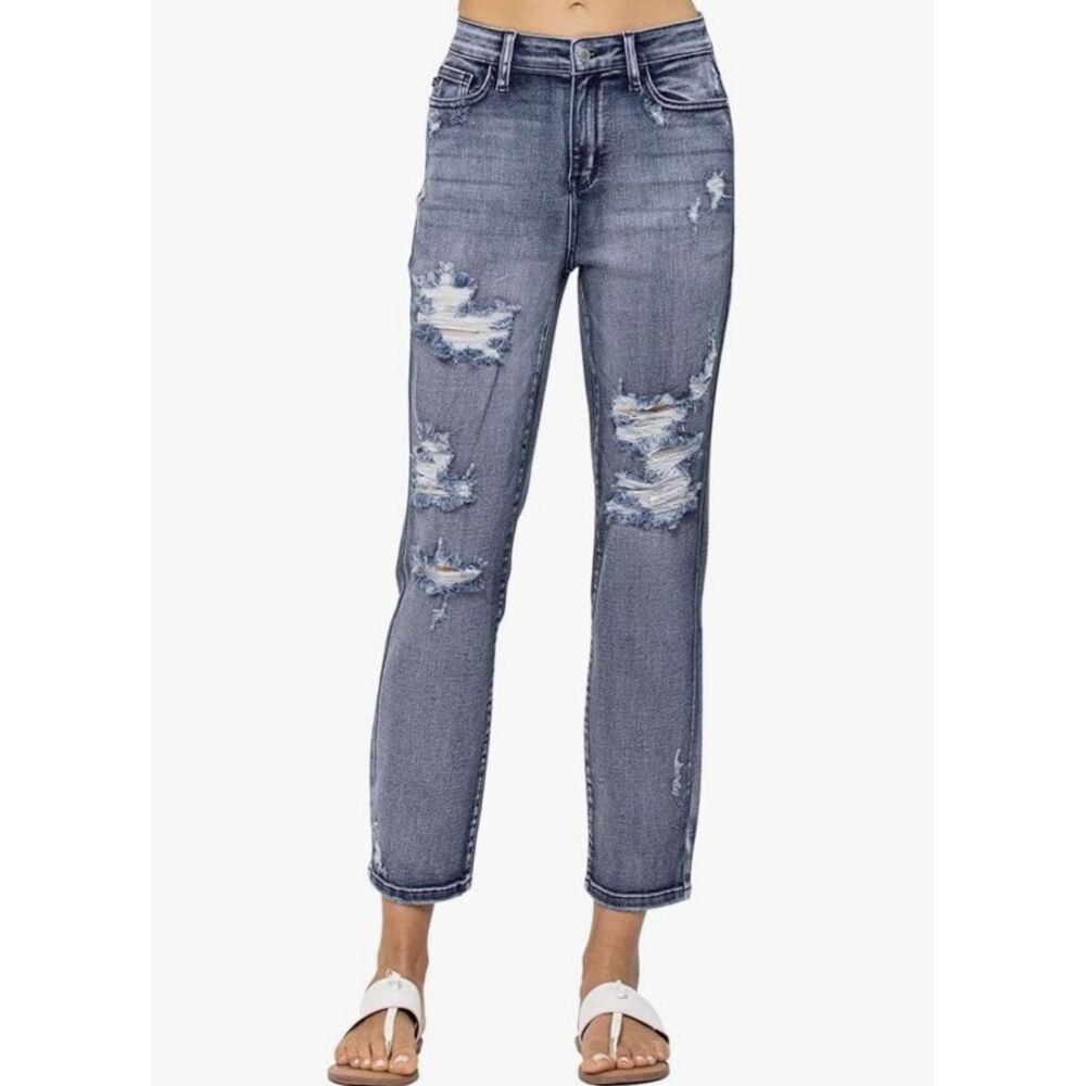 Judy Blue High Rise Destroyed Boyfriend Jeans‎ Size 22W  (JB-82284)